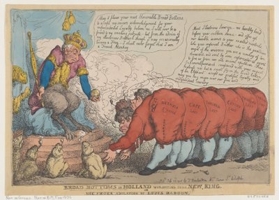 Brede Bodems in Nederland Aanbiddend Hun Nieuwe Koning, 23 Juli 1806 door Thomas Rowlandson