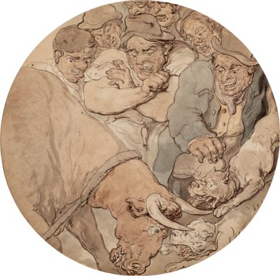 Stierengevecht 1810s door Thomas Rowlandson