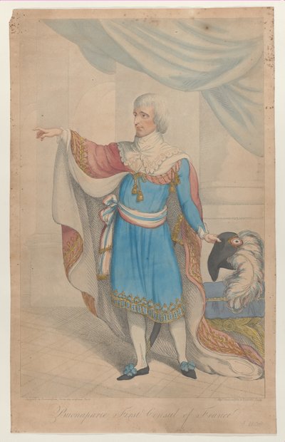 Buonaparte Eerste Consul van Frankrijk door Thomas Rowlandson