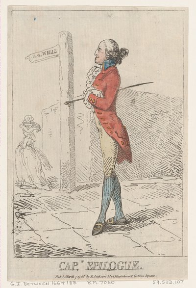 Kapitein Epiloog, 7 maart 1786 door Thomas Rowlandson
