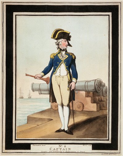 Kapitein van de Koninklijke Marine in de 18e eeuw door Thomas Rowlandson
