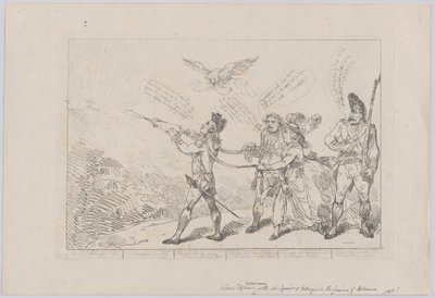 [Kol. Topham probeert, met zijn spuit, de genialiteit van Holma te doven... door Thomas Rowlandson