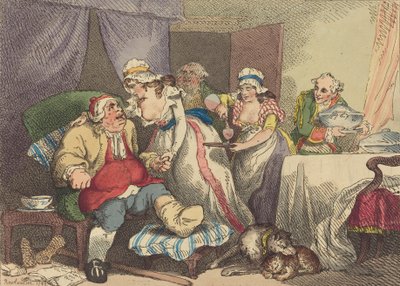 Troost bij jicht door Thomas Rowlandson