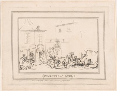 Comforts of Bath, Plaat 7, 6 januari 1798 door Thomas Rowlandson