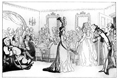 Comforts of Bath: De Spellen, of Vergadering met Kaartspelers door Thomas Rowlandson