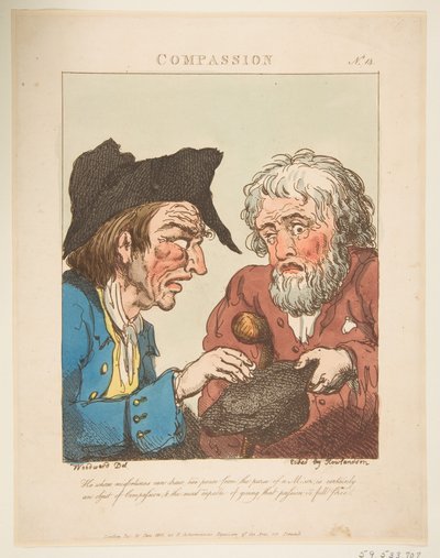 Compassion Le Brun Travested, of Karikaturen van de Passies door Thomas Rowlandson