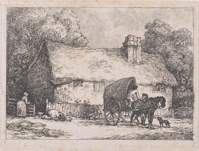 Cottage met Kar en Varkens, 1783-89 door Thomas Rowlandson