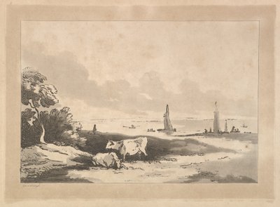 Koeien en zeegezicht, 1783-89 door Thomas Rowlandson