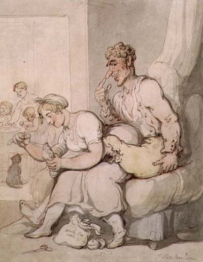 De sok stoppen door Thomas Rowlandson