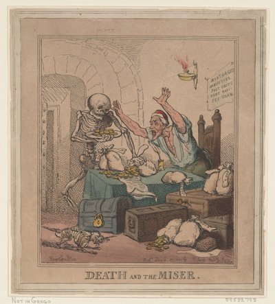 De Dood en de Vrek, 20 december 1801 door Thomas Rowlandson