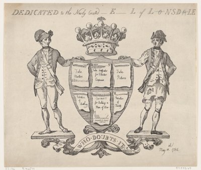 Opgedragen aan de Nieuw Gecreëerde E-l van L-nsd-le, 11 mei 1784 door Thomas Rowlandson