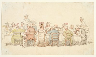 Dinerfeest, 19e eeuw door Thomas Rowlandson