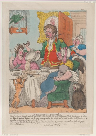 Instructies voor lakeien, 10 november 1807 door Thomas Rowlandson
