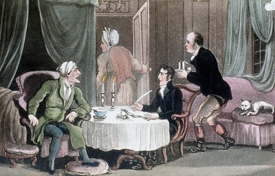 Dokter Syntax maakt zijn testament, ca. 1816 door Thomas Rowlandson
