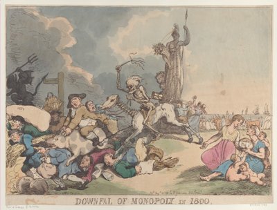 Ondergang van het Monopolie in 1800, 14 augustus 1800 door Thomas Rowlandson