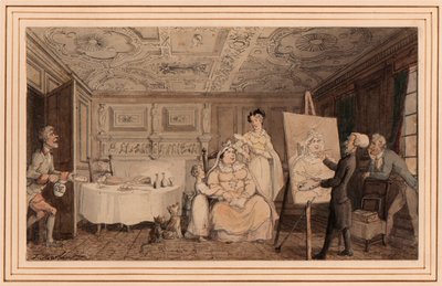 Dr. Syntax Schildert een Portret door Thomas Rowlandson