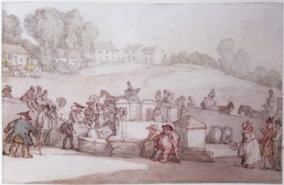 Dr. Syntax bij Harrogate Spa door Thomas Rowlandson