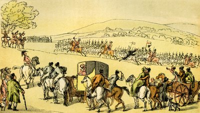 Dr Syntax bij een recensie door Thomas Rowlandson
