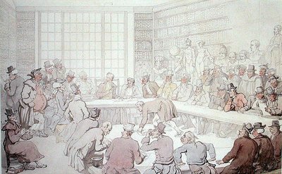 Dr Syntax bij een Veiling door Thomas Rowlandson