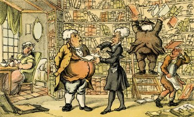 Dr Syntax en de boekverkoper door Thomas Rowlandson