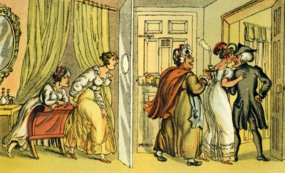 Dr. Syntax in het verkeerde pension door Thomas Rowlandson