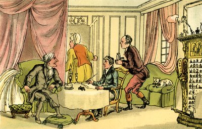 Dr. Syntax maakt zijn testament door Thomas Rowlandson