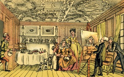 Dr Syntax schildert een portret door Thomas Rowlandson