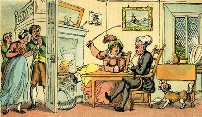 Dr. Syntax terug van zijn reis door Thomas Rowlandson