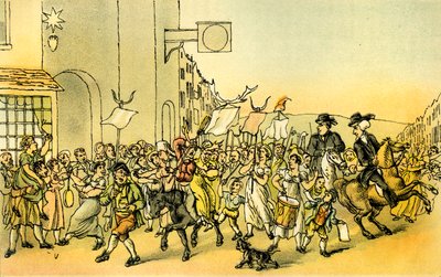 Dr. Syntax met de Skimmington-ruiters door Thomas Rowlandson