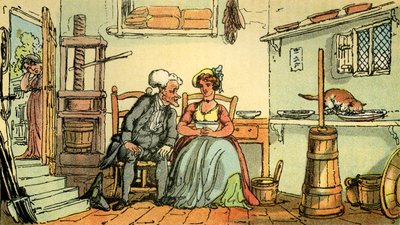 Dr. Syntax met de melkmeid door Thomas Rowlandson