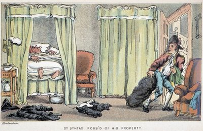 Inbraak in het huis van Dr. Syntax terwijl hij slaapt - in "Doctor Syntax