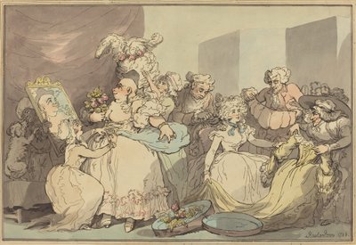 Aankleden voor een verjaardag, 1788 door Thomas Rowlandson