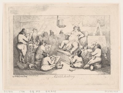 Nederlandse Academie, maart 1792 door Thomas Rowlandson