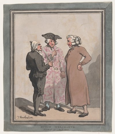 Nederlandse kooplieden geschetst in Amsterdam, 1796-97 door Thomas Rowlandson