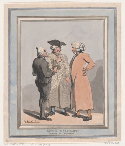 Nederlandse Kooplieden Geschetst in Amsterdam, 4 april 1796 door Thomas Rowlandson