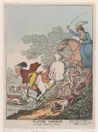 Paasmaandag, of De Cockney-jacht, 14 juli 1807 door Thomas Rowlandson