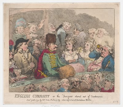 Engelse Nieuwsgierigheid of De Buitenlander Uitgekeken door Thomas Rowlandson