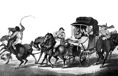 Engels reizen, of de eerste etappe vanuit Dover, 1785 door Thomas Rowlandson