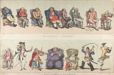 Engelsen in November, Fransen in November, 25 november 1788 door Thomas Rowlandson