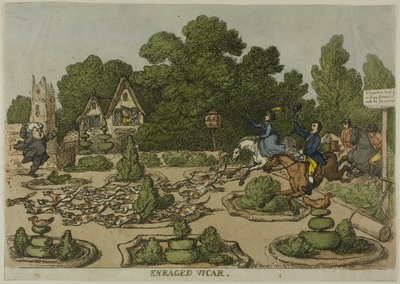 Woedende dominee, uit Miseries of Human Life door Thomas Rowlandson