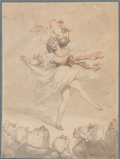 Danseres met een tamboerijn door Thomas Rowlandson