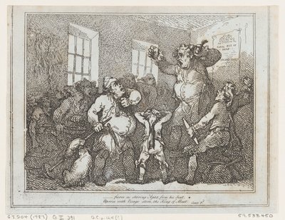 Woest als starende Ajax vanaf deze zetel... door Thomas Rowlandson