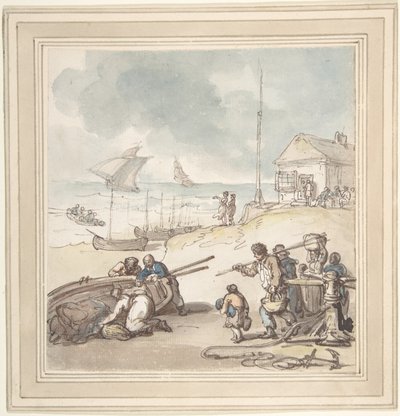 Figuren aan de kust door Thomas Rowlandson