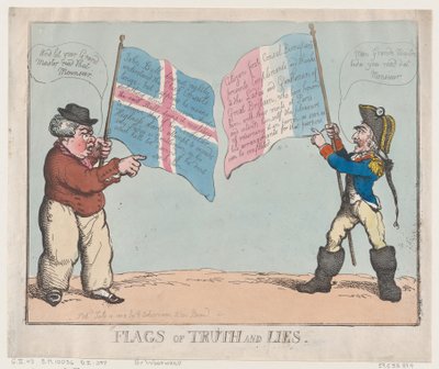 Vlaggen van Waarheid en Leugens, 10 juli 1803 door Thomas Rowlandson