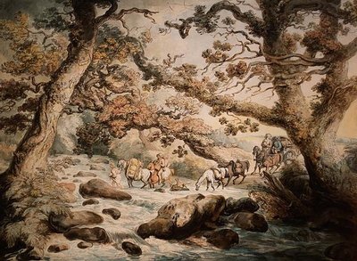 De stroom doorwaden door Thomas Rowlandson