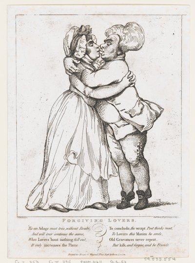 Vergevingsgezinde geliefden door Thomas Rowlandson