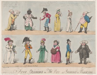 Vrije Meningen over de Beloning van Jonge Roscius door Thomas Rowlandson