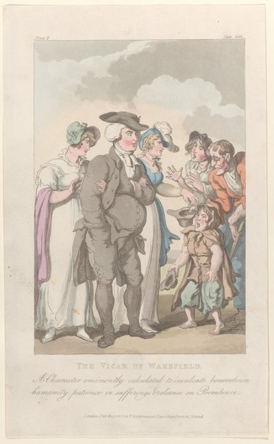 Frontispice: The Vicar of Wakefield, uit The Vicar of Wakefield, 1 mei 1817 door Thomas Rowlandson