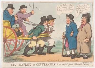 Gig Slepen, of Gentlemanly Amusement voor de Negentiende Eeuw, 3 april 1801 door Thomas Rowlandson