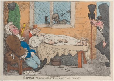 Opgeven van de geest of één te veel, 1813 door Thomas Rowlandson